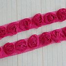 Small Organza Roses Ribbon - Hot Pink